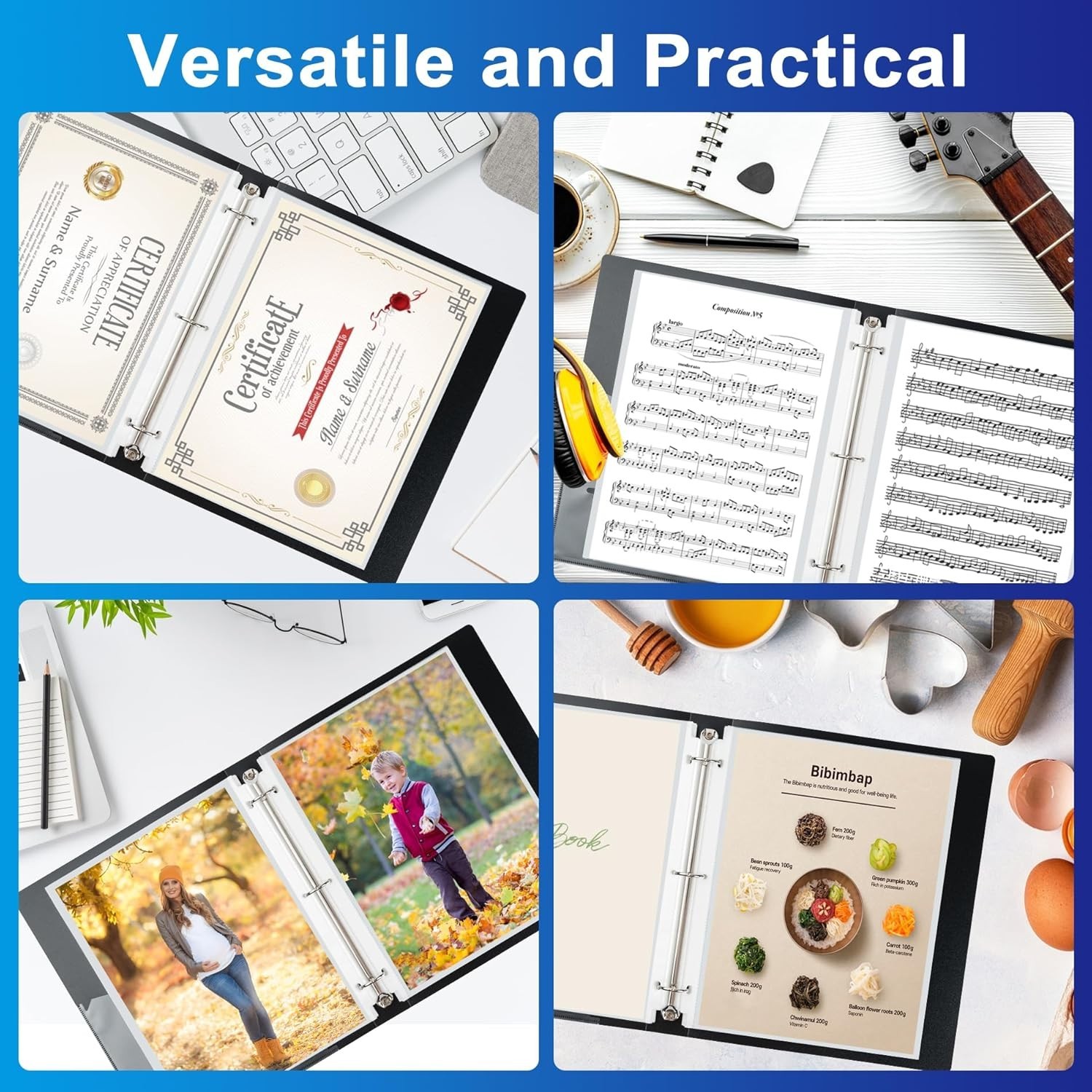 65 Pack Clear Sheet Protectors, 8.5 x 11 inch Page Protectors for 3 Ring Binder,