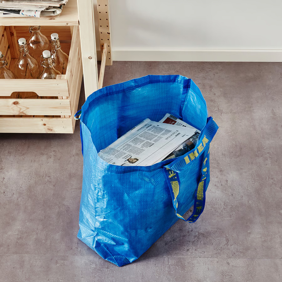 Medium Size IKEA Shopping Bag Blue Reusable Durable GroceryLaundry Frakta 10Gal