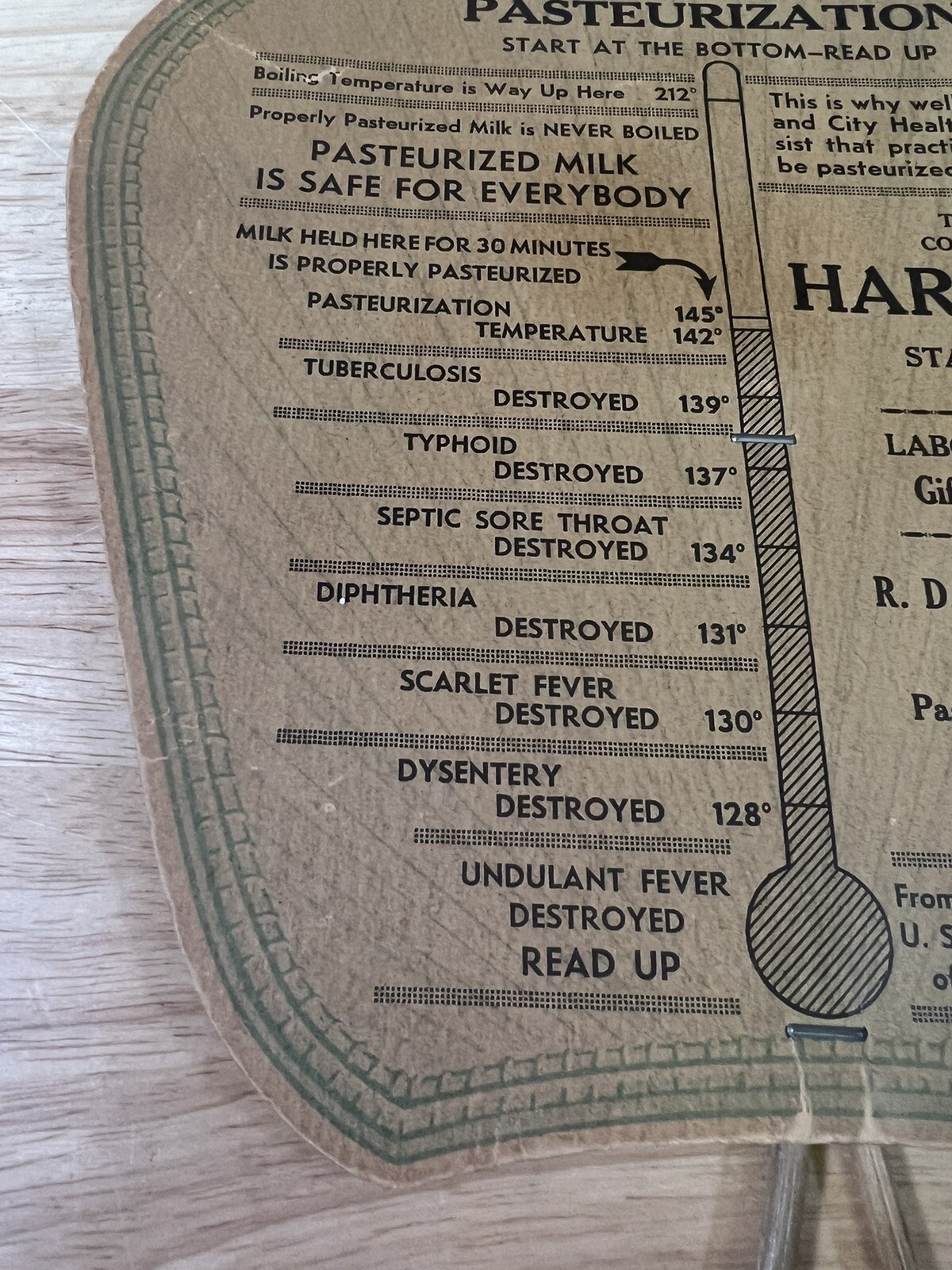 Vintage Hart Dairy Advertising Paper Handheld Fan