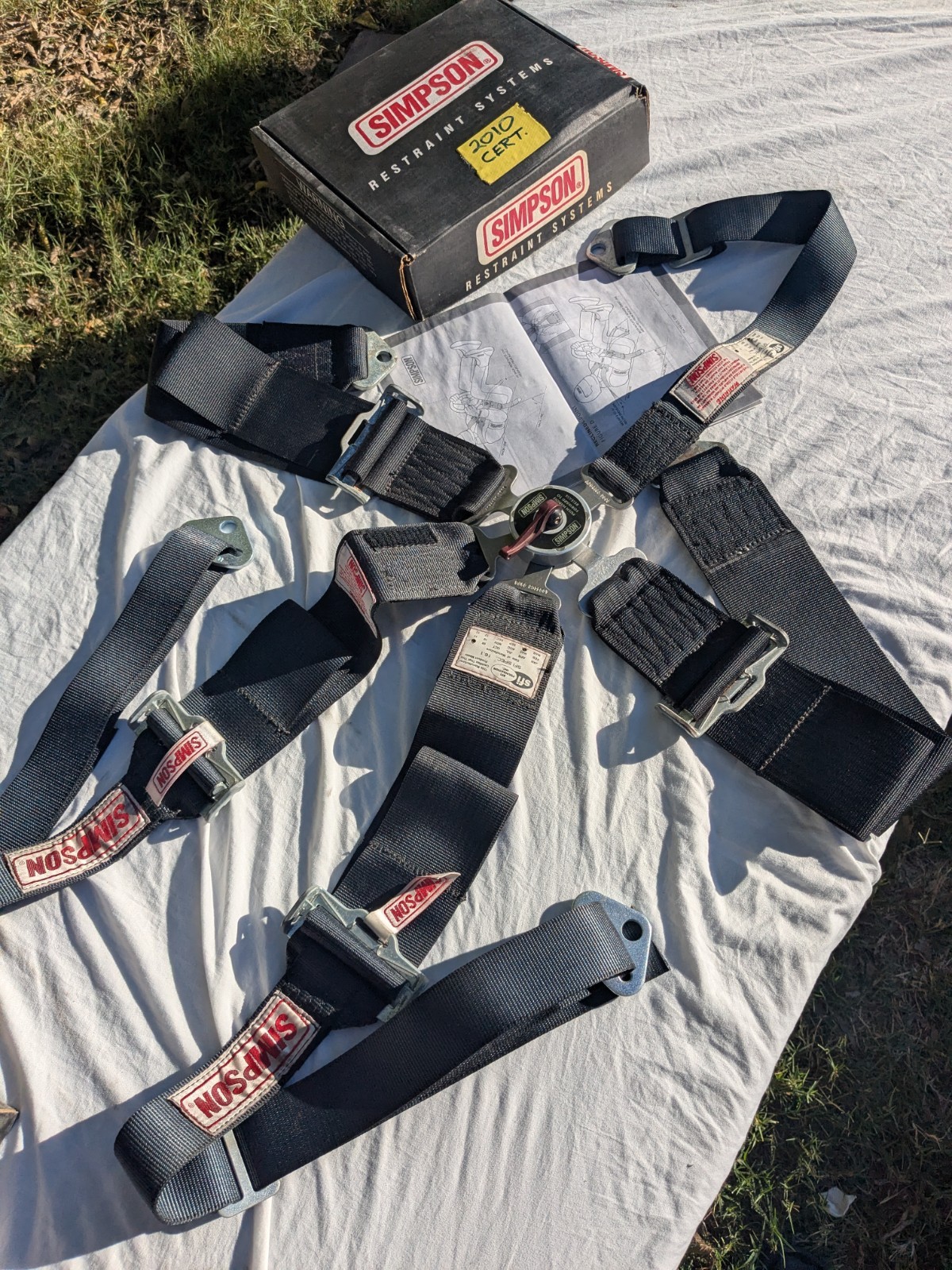 Vtg Simpson 55" Restraint Bolt In Pull Down Seatbelt Camlock 29110bk