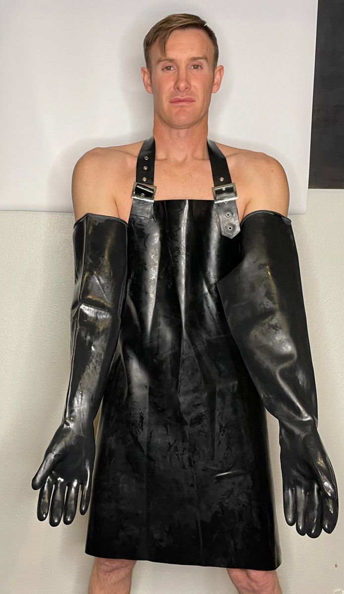 Extra Long Heavy Thick Latex Gloves Fetish Wear, heavy rubber wear