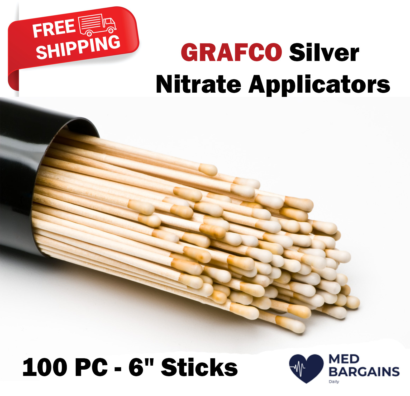 GRAFCO Silver Nitrate Applicators 6" Sticks - 100PCS