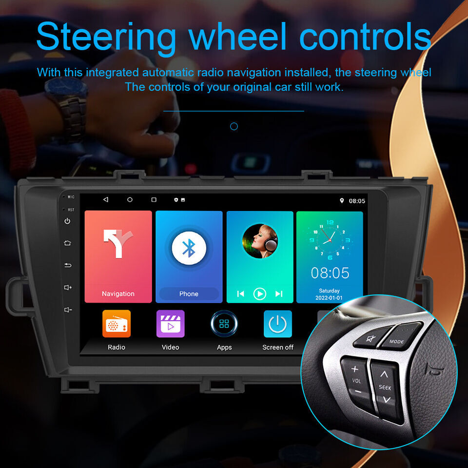 9in 64GB For Toyota Prius 2010-2015 Android 13 Carplay Auto Stereo Radio GPS Nav