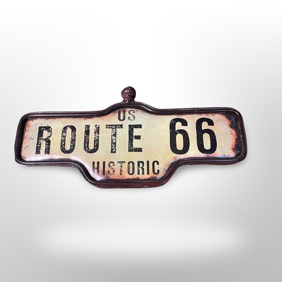 Route 66 Historic Sign Metal Wall Decor Vintage. Rustic, man cave, industrial