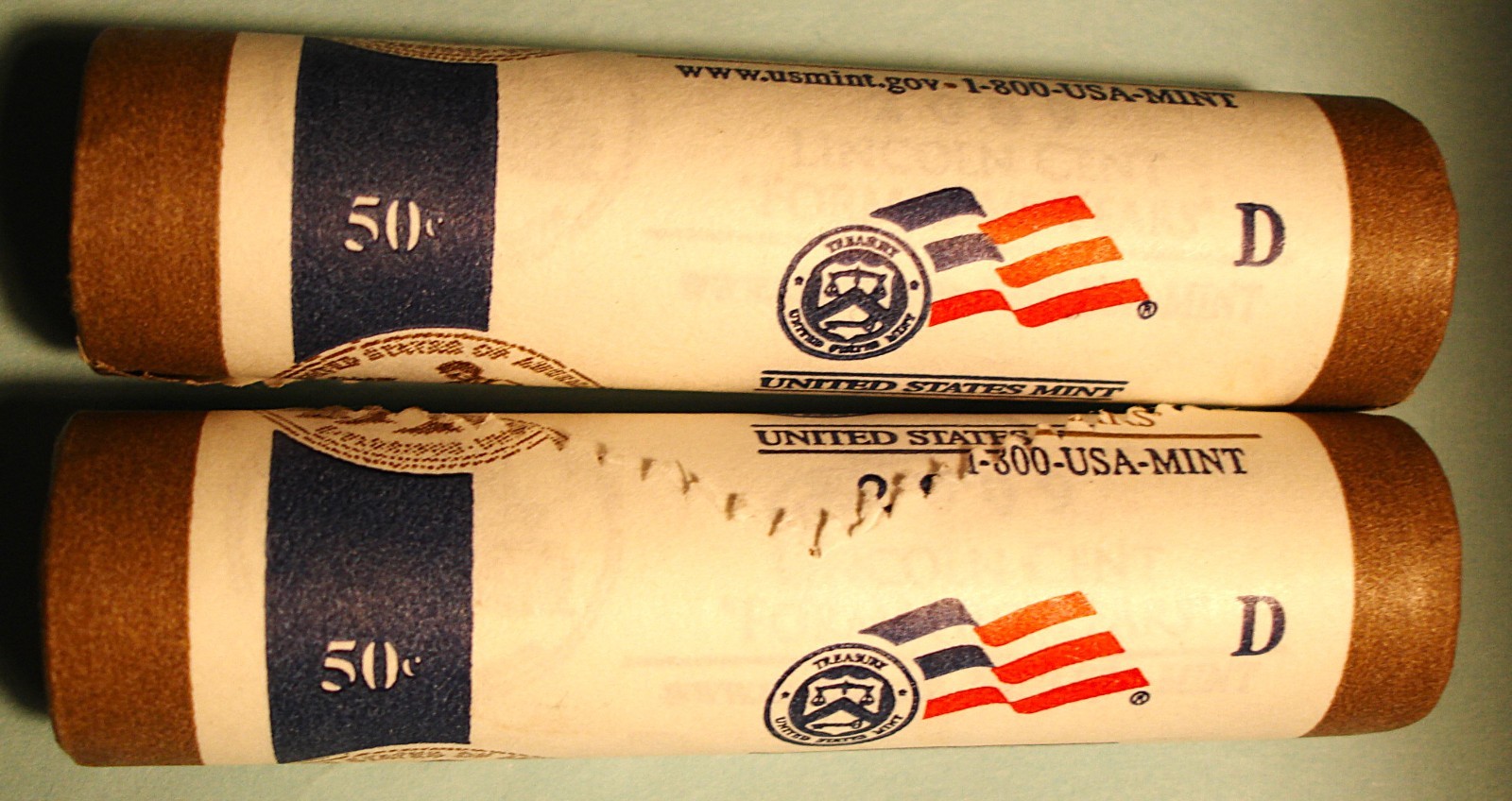 TWO (2) BU U.S. MINT Rolls LP2 2009-D FORM. YEARS 1¢ CENTS