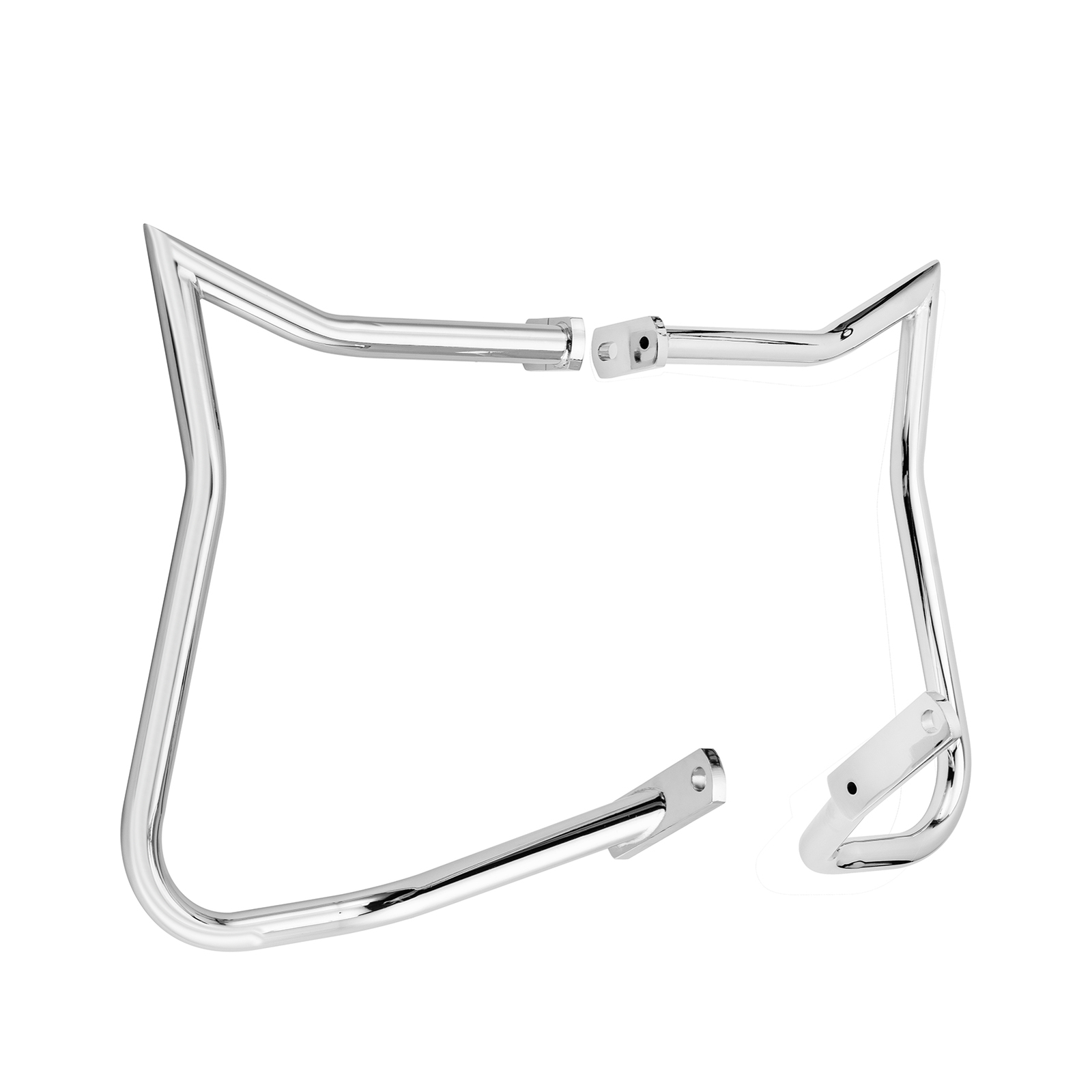 Chrome Rear Crash Bar Saddlebag Guards for Harley Softail Deluxe FLSTN 2005-2017