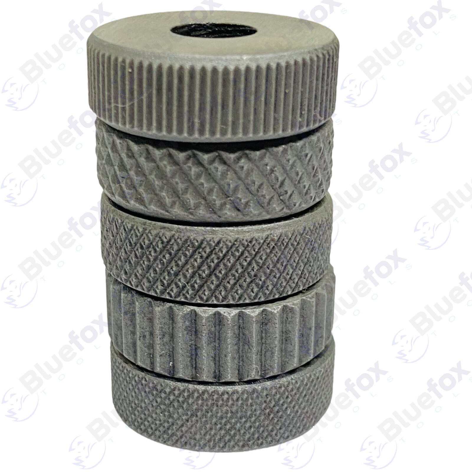 Single wheel knurling tool holder with 6 HSS knurls SHANK 1/2X 1/2 x 4'