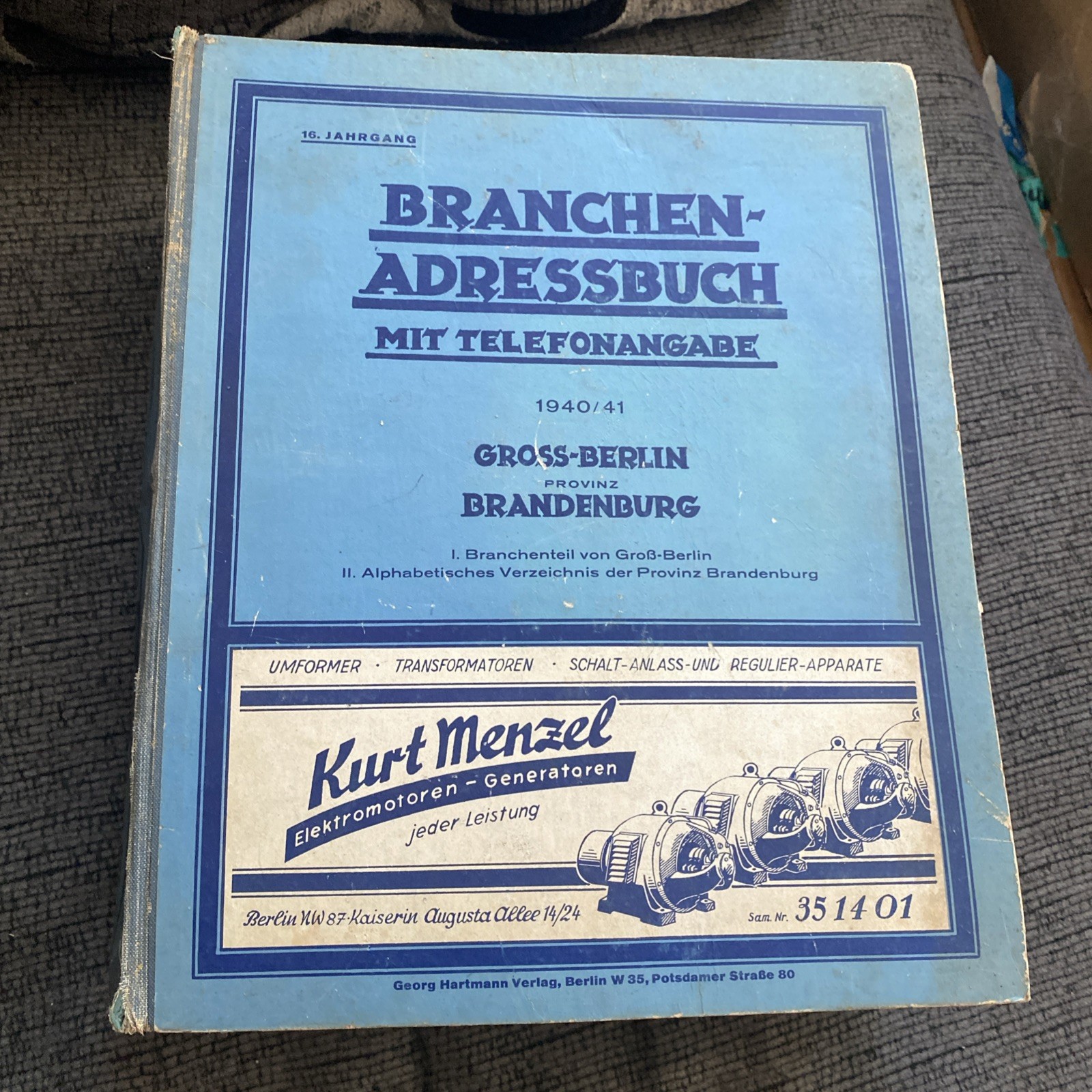 German BERLIN Phone Book 1940-41 WW2 Address Telephone Vintage Directory Germany