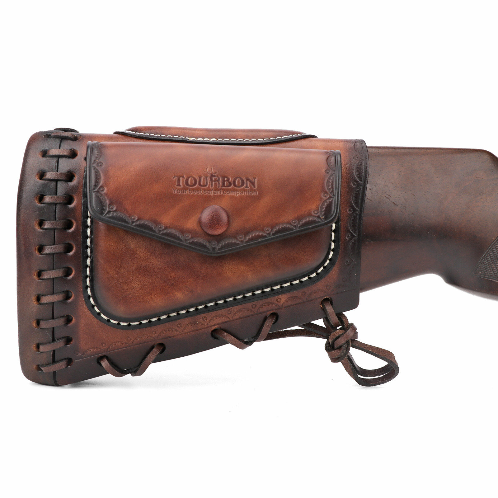 Tourbon Leather Slipon Recoil Pad Rifle Cheek Rest Riser Gun Buttstock Cover Bag
