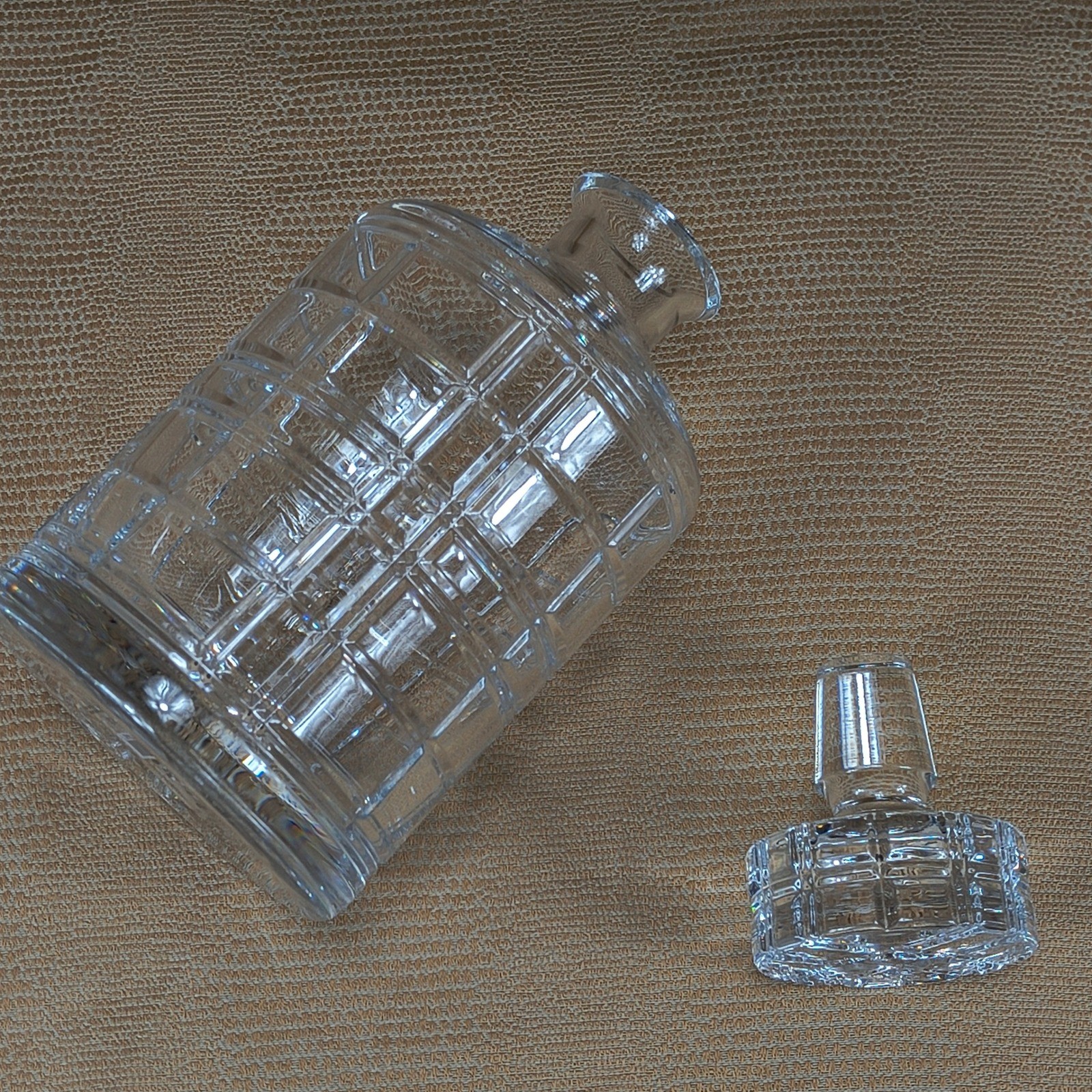 Ralph Lauren Hudson Plaid Crystal Decanter and 2 Glasses Gift Set