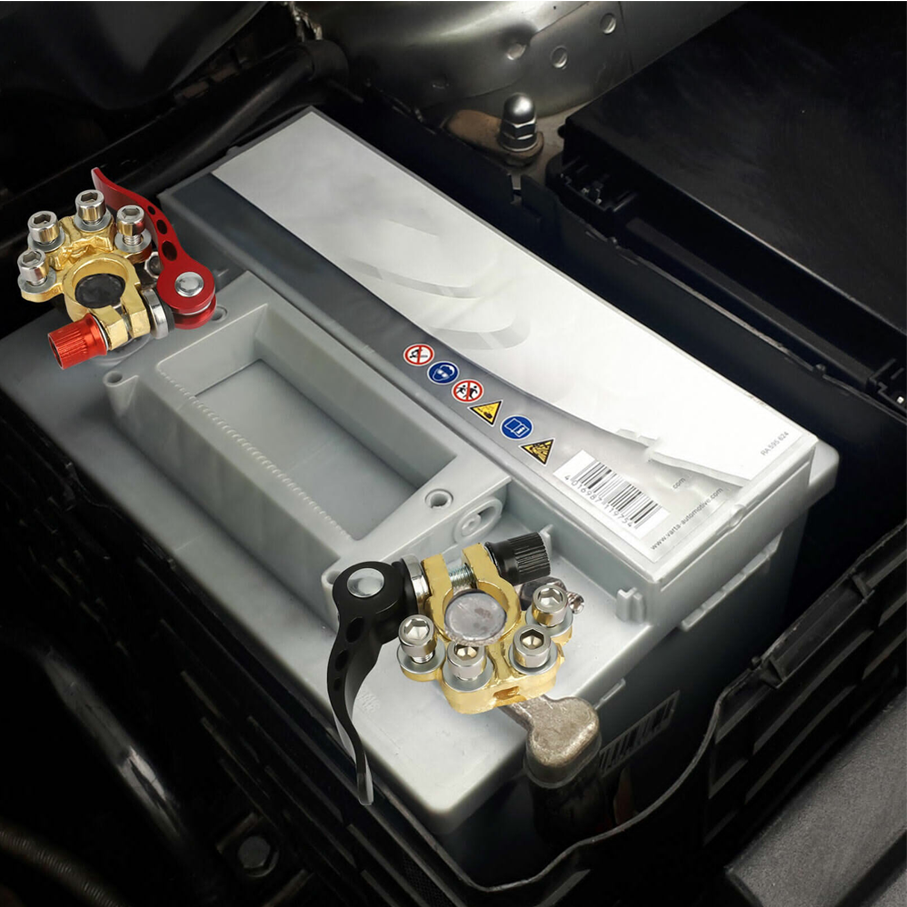 2 PAIR 4 Way Quick Release Disconnect Car Battery Terminal Clamp Connectors USA