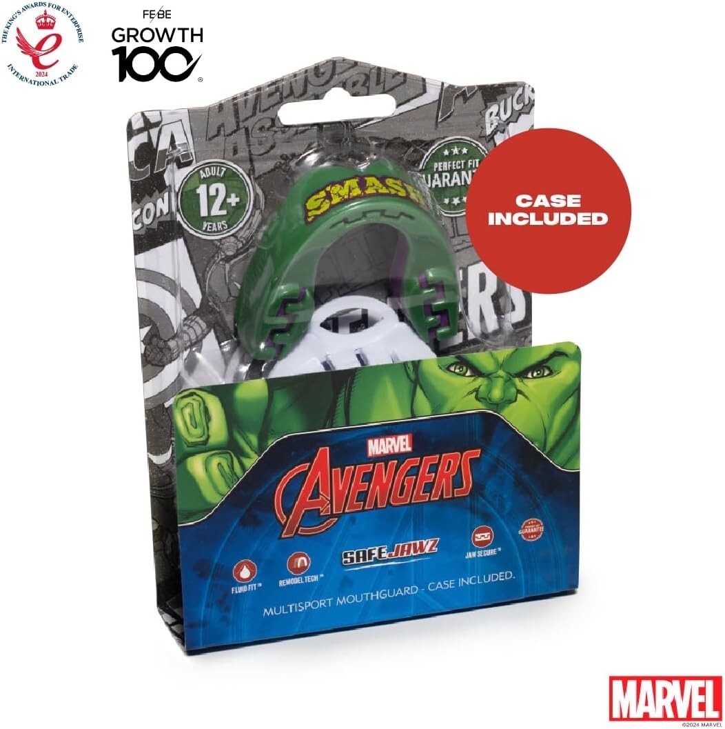 SafeJawz MARVEL Sports Mouthguard Dual Layer Premium Mouth Guard with Case