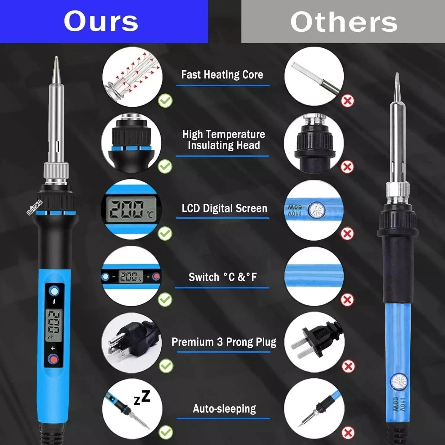 80W Electric Soldering Iron Welding Gun Tool Kit Solder Wire Desoldering Pumps