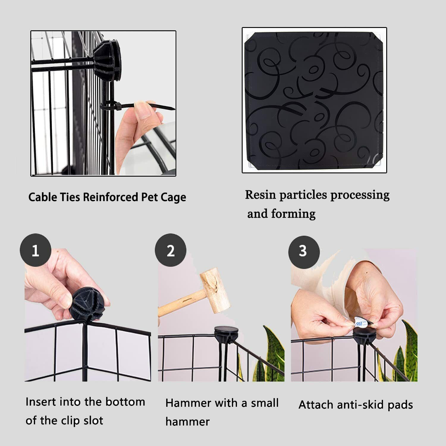 3 Tier Large Folding Collapsible Pet Cat Wire Cage For Indoor Outdoor Play Sleep