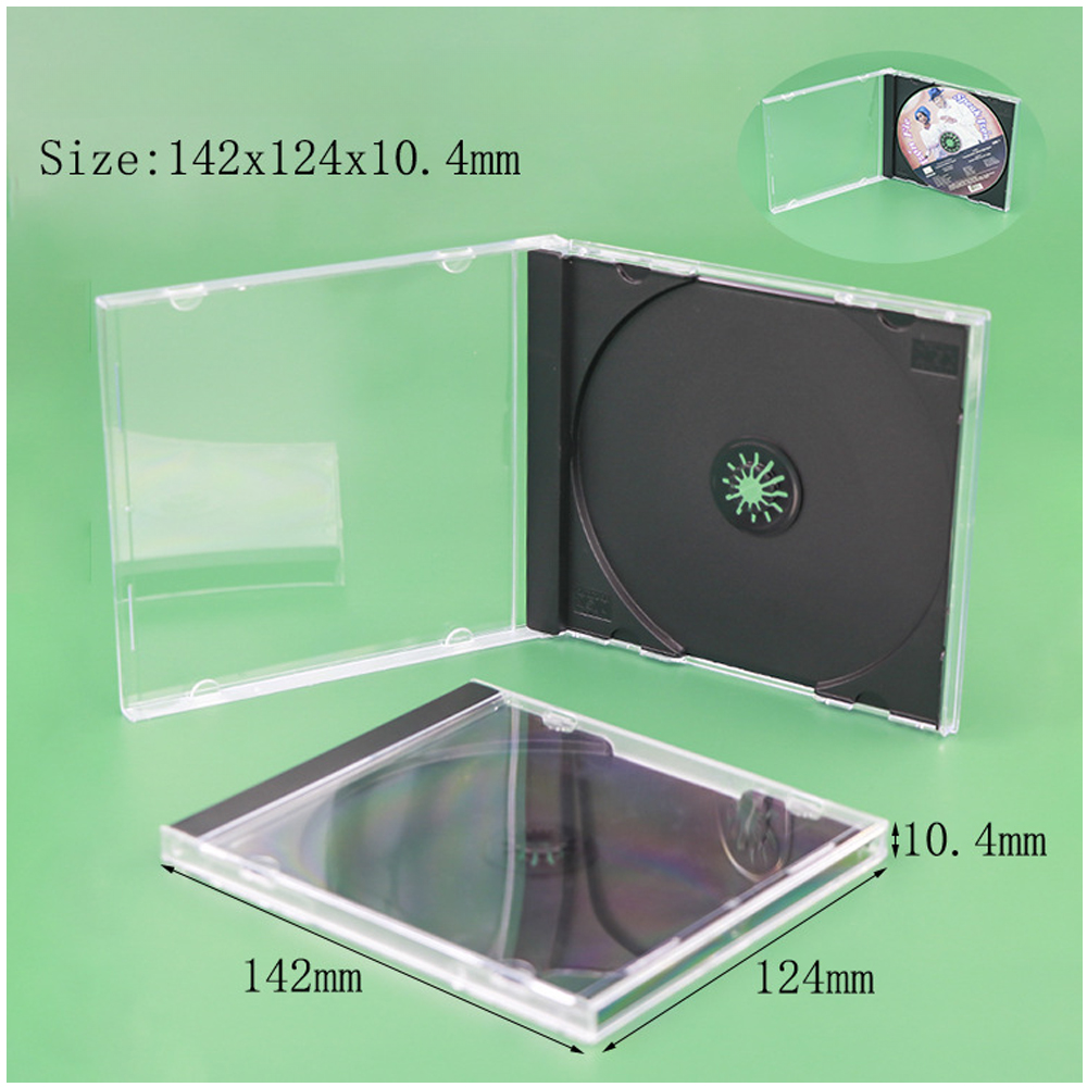 Lots Standard Clear Single CD Jewel Storage Cases 1- Disc Assembled Black Tray