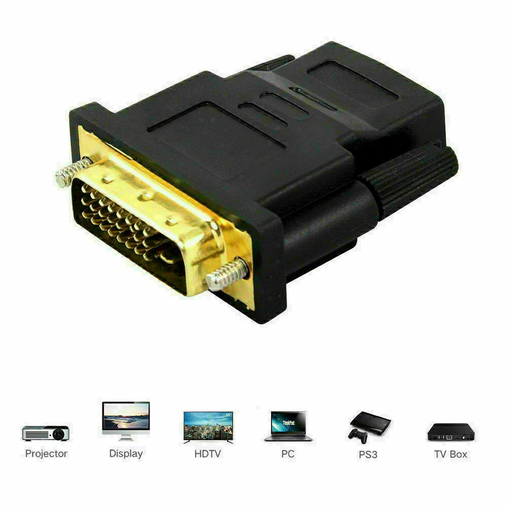 DVI-D Male (24+1 pin) to HDMI Female (19-pin) HD HDTV Monitor Display Adapter