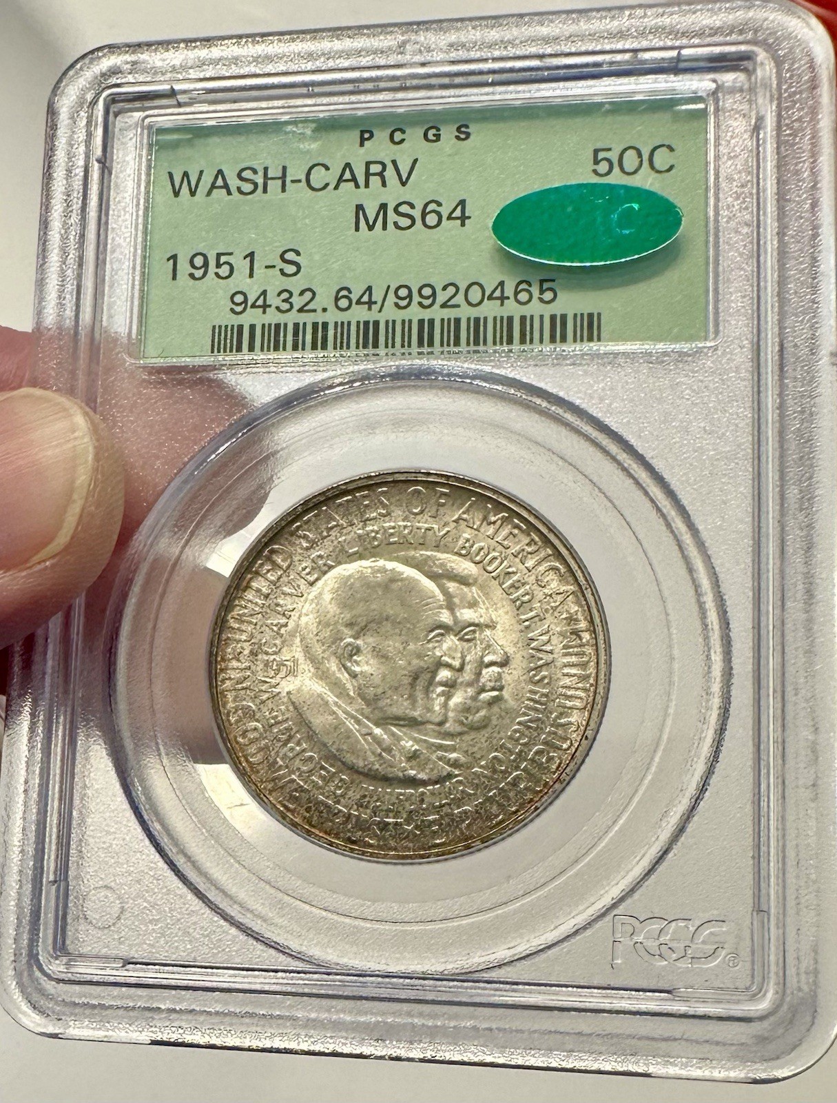 1951-S Washington Carver Commemorative Half Dollar 50C PCGS MS65 OGH