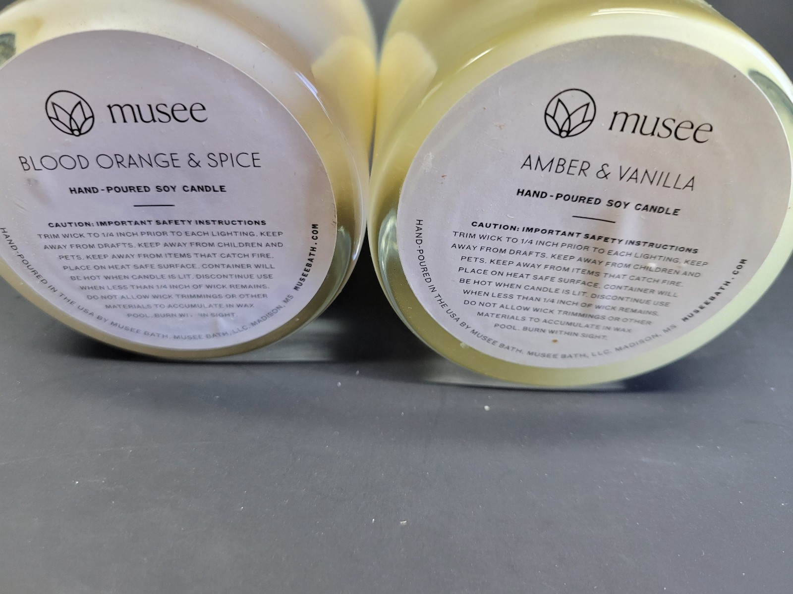 Musee 2 Pc Candle Set - Amber & Vanilla + Blood Orange 8 oz Each