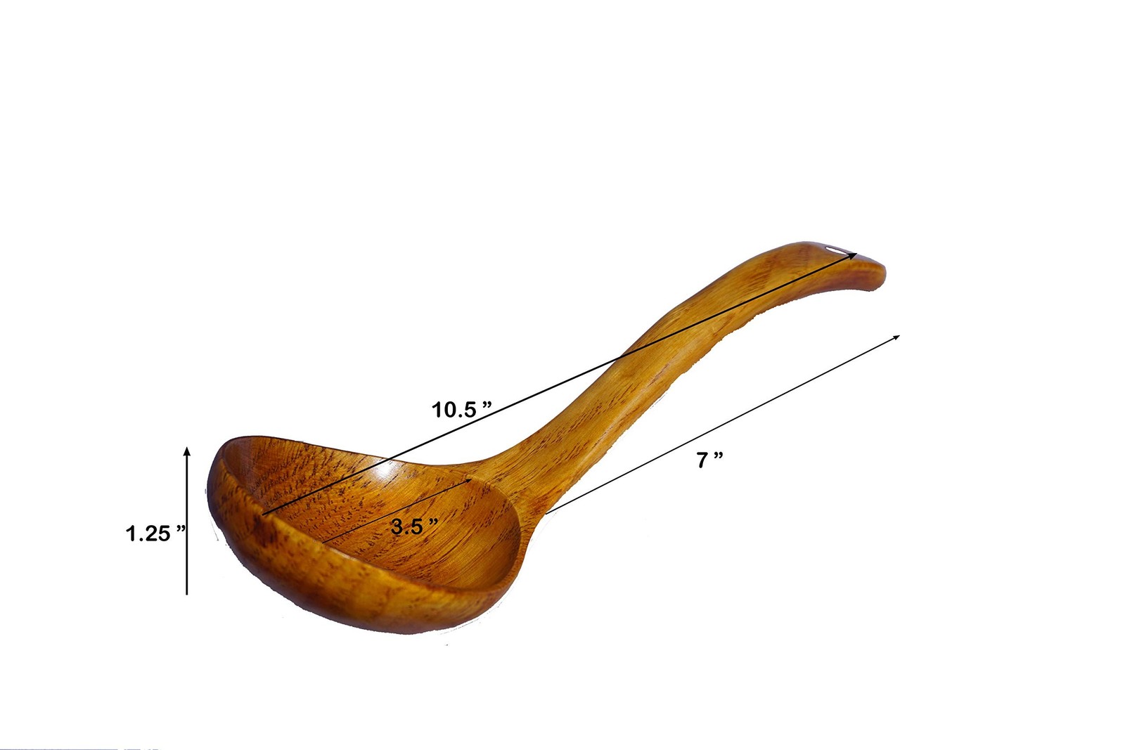 JB Home Collection, Wooden Soup Ladle, 10.35” Long Brown Natural Wood Spoo
