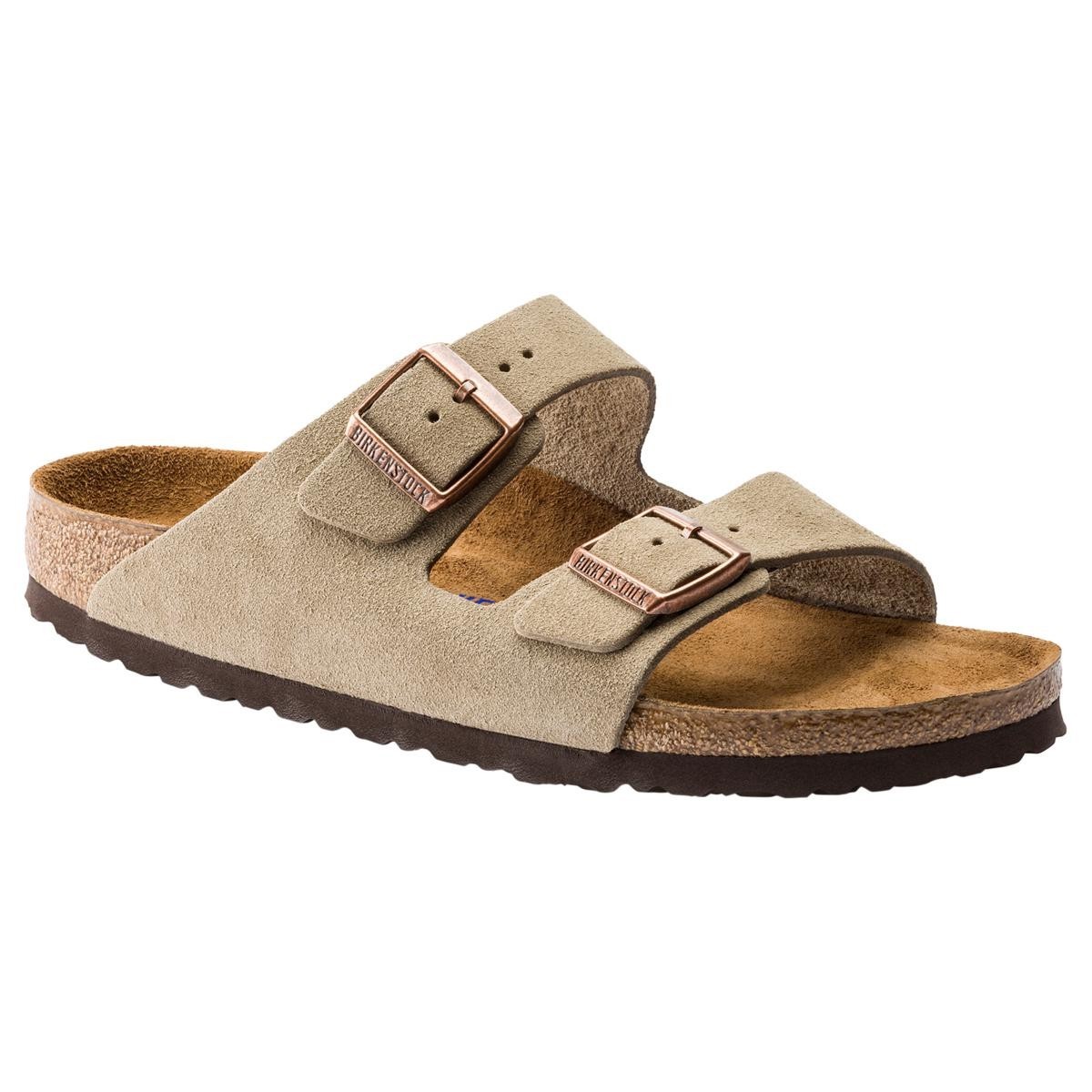 Birkenstock Arizona Taupe Soft Footbed Suede Leather Unisex Sandals