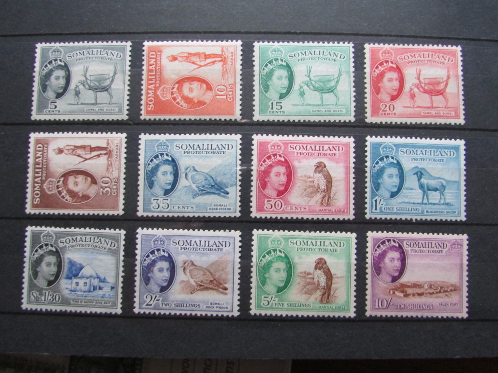Somaliland Protectorate (1953) Complete Mint QEII Stamp Set SG 137 – 148