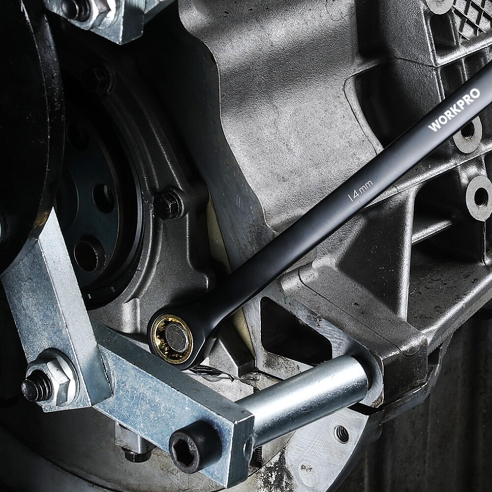 WORKPRO 10PC Extra Long Ratcheting Wrench Set 8-19mm Combination Metric 72-Teeth