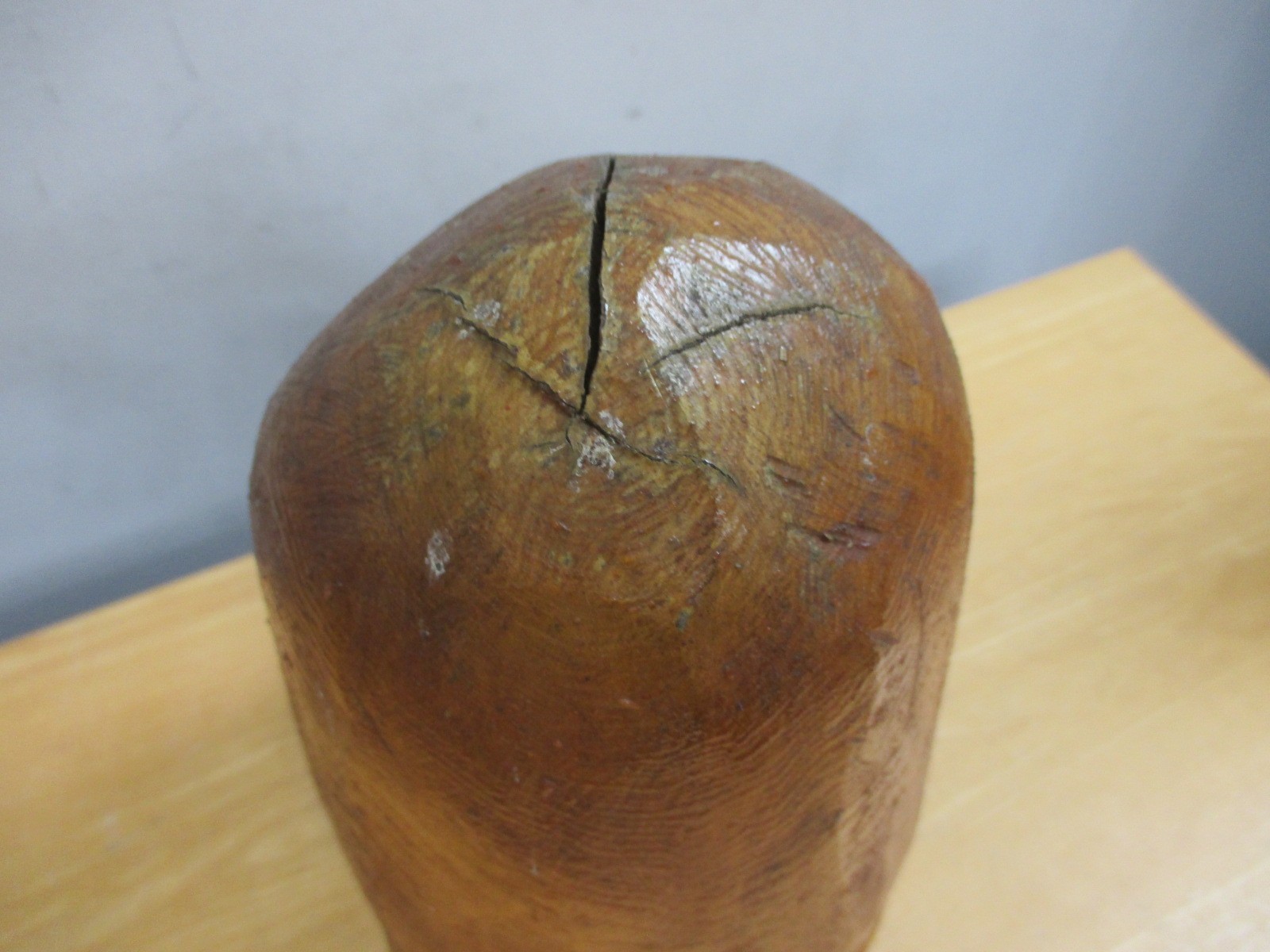 Hand Made 10.5” Wooden Hat Mold Form Shaper Mushroom