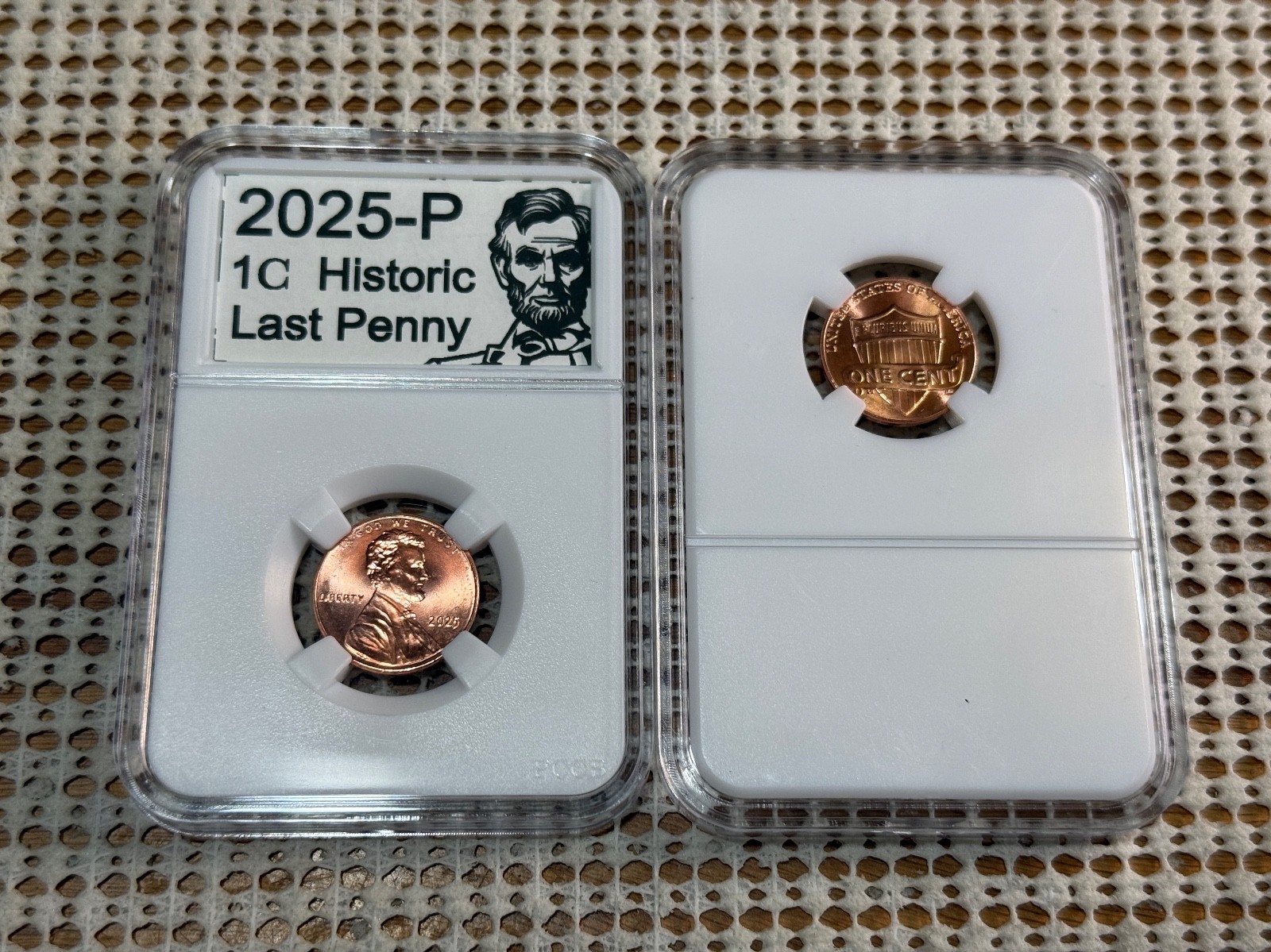 🔥 Historic Last Penny Set 2025 P&D • Mounted In Coin Display Slabs