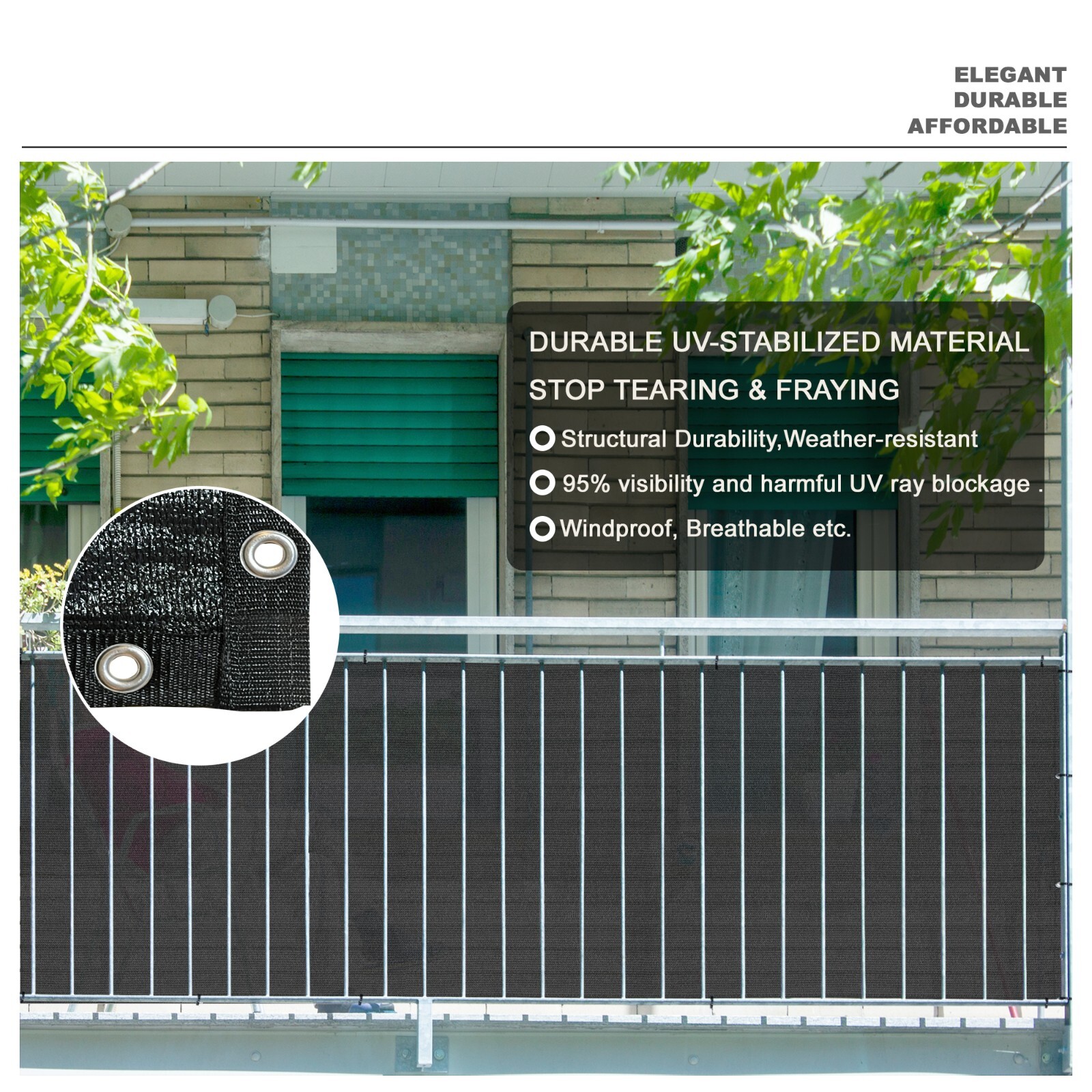 3' 4' 5' 6' tall Outdoor Fence Windscreen Privacy Screen Shade Cover Garden Pool