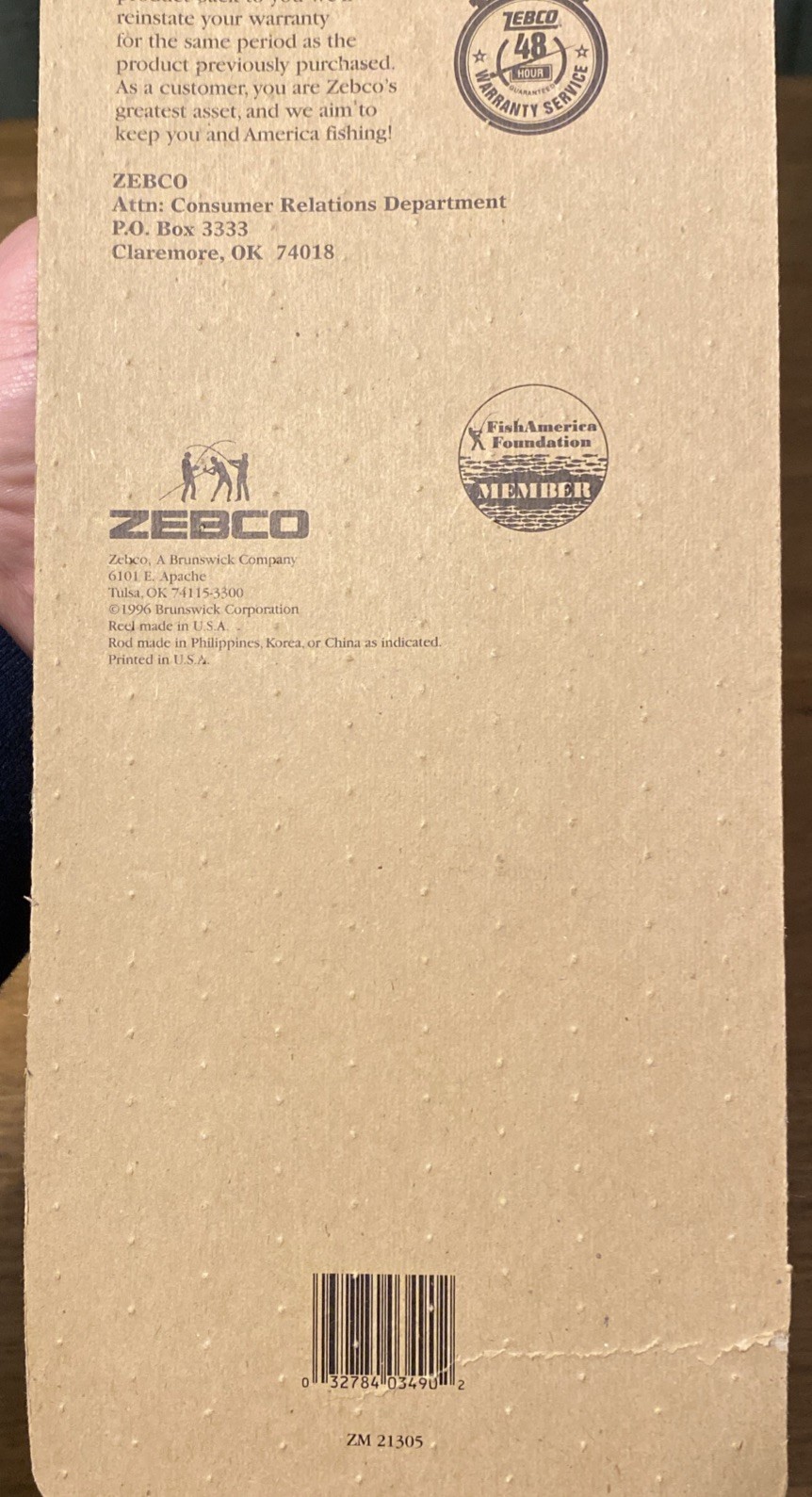 Vintage 1996 Zebco 33 Fishing Rod and Reel Combo Magnum Drag - New 3490E