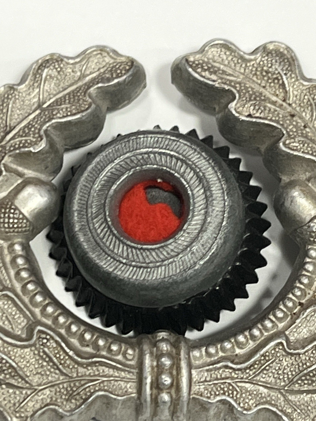 Original WW2 German Visor Cap Hat COCKADE Badge Wreath Officer Insignia Pin