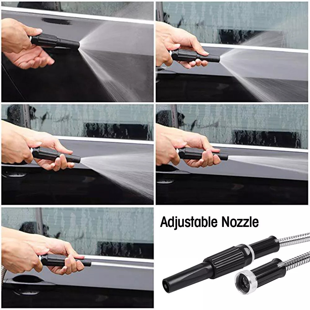 Stainless Steel Metal Garden Water Hose Pipe Flexible Lightweight 25/50/75/100FT