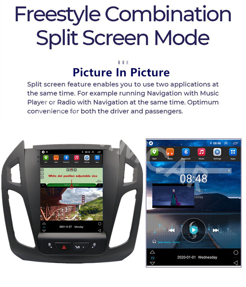 Fit For Ford Transit Connect 2014-2018 For Carplay Stereo Car Radio BT FM W/CAM