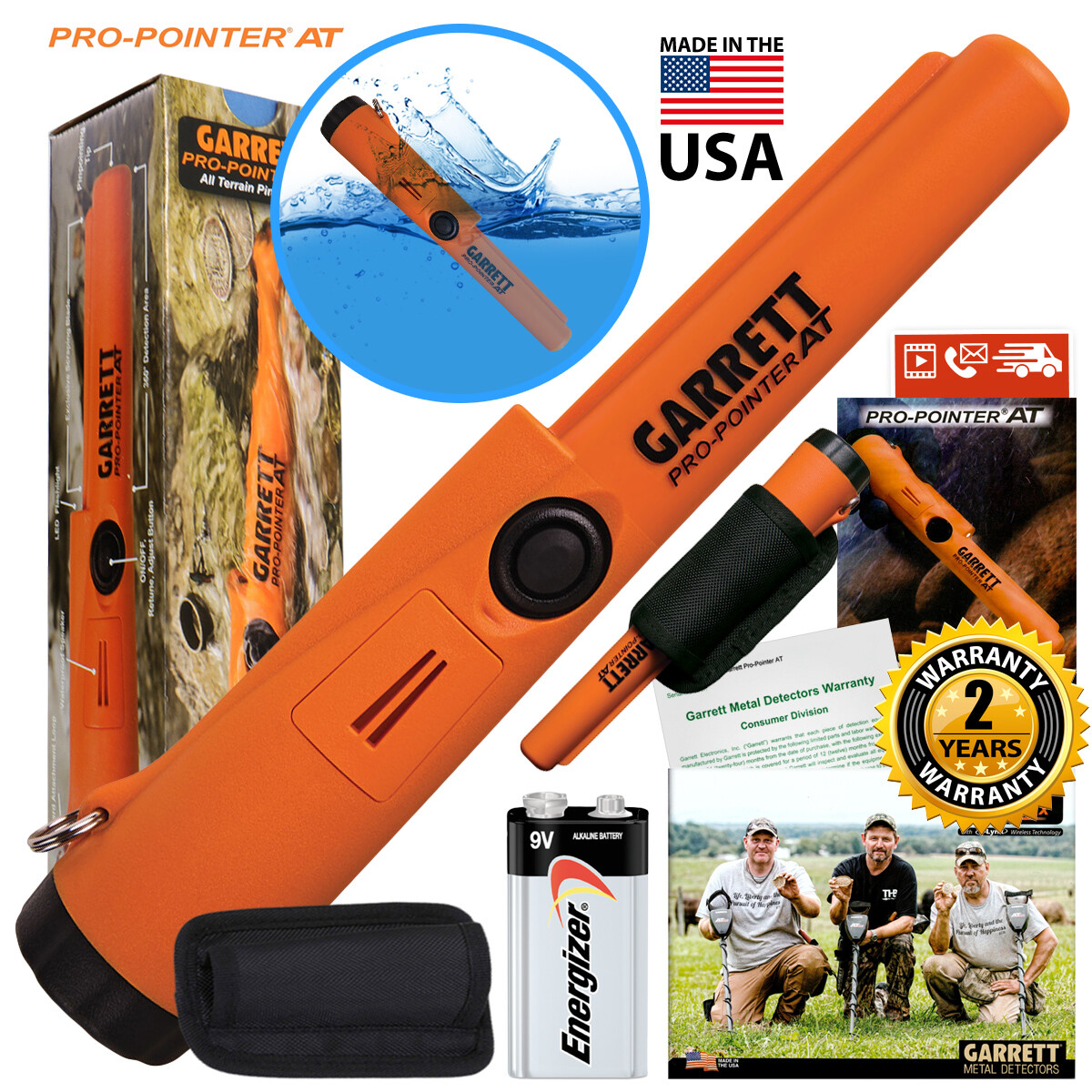 Garrett Propointer AT Underwater Pinpointer with Holster & Battery GENUINE
