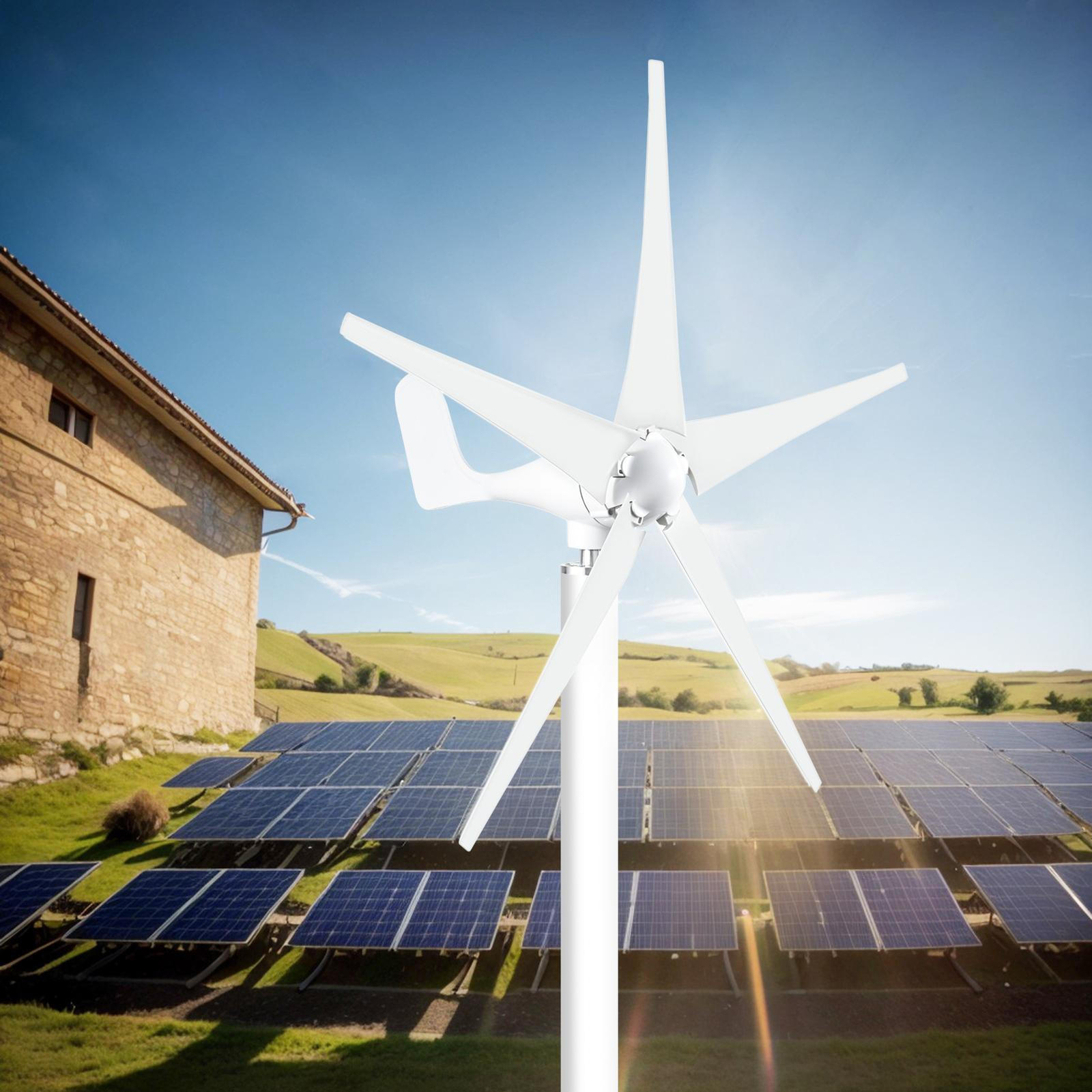 1300W Wind Turbine Generator Kit 5 Blades Windmill AC 12/24V Charger Controller