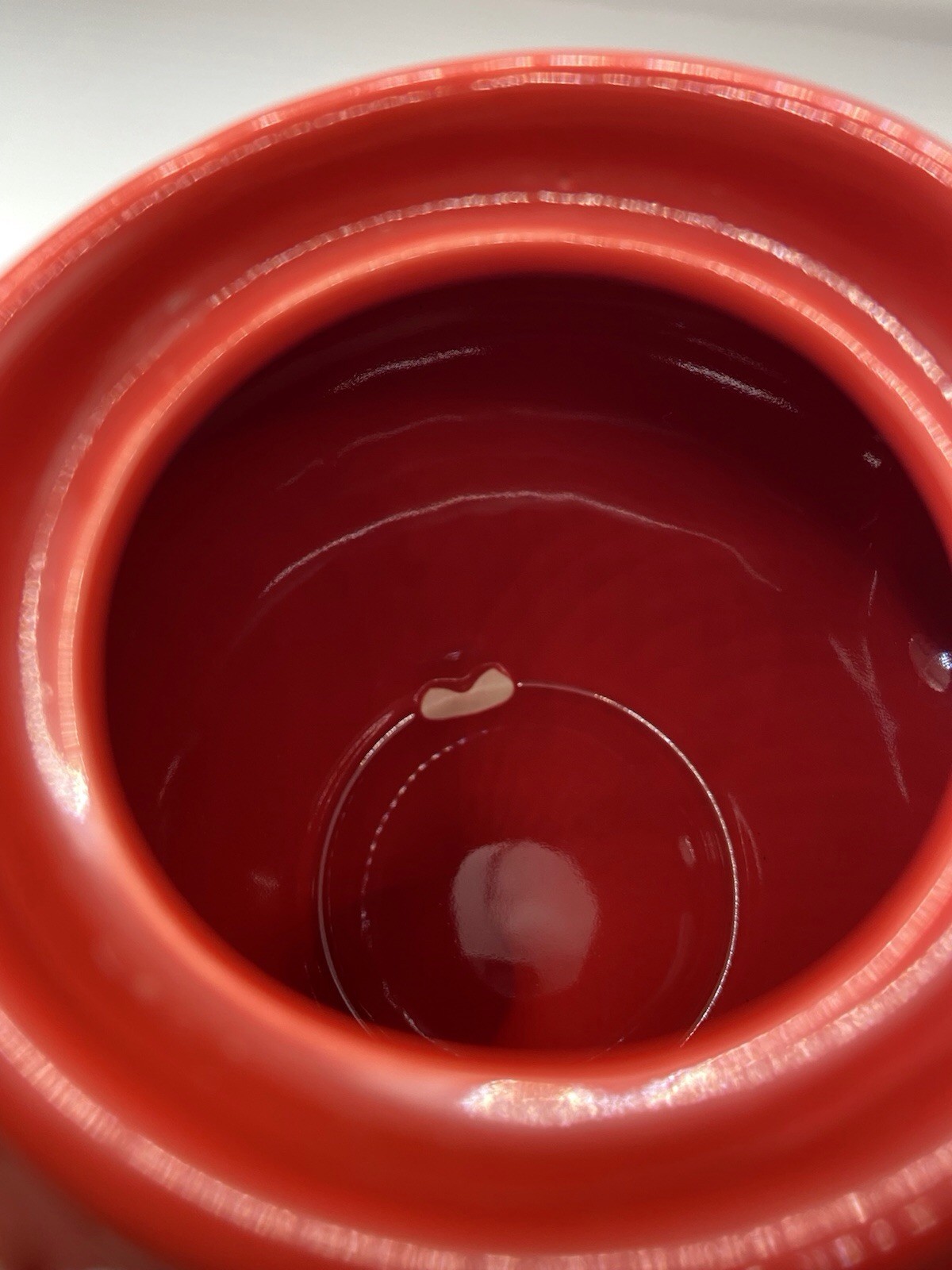 FSG Red Stoneware Floral Teapot With Strainer Pink Blue Green Flowers