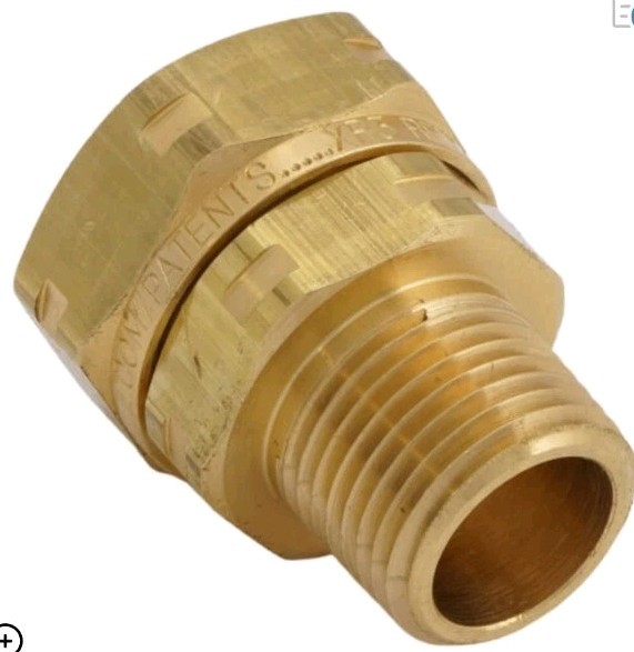 NEW Gastite XR3FTG-8 FlashShield Brass 1/2" Straight Male Pipe Adapter Fitting