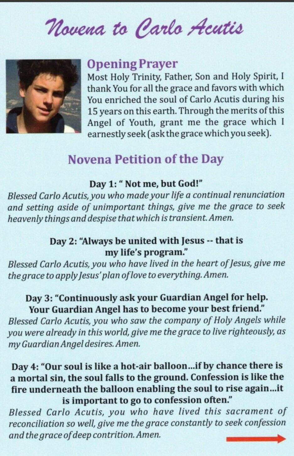 Novena to Blessed Carlo Acutis, New #PC-114