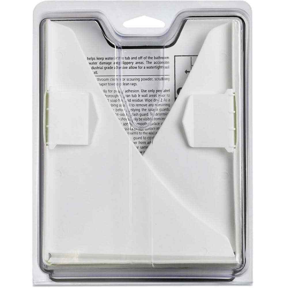 Splash Guard Kit - Prevent Water Splashing - Bath or Shower - White