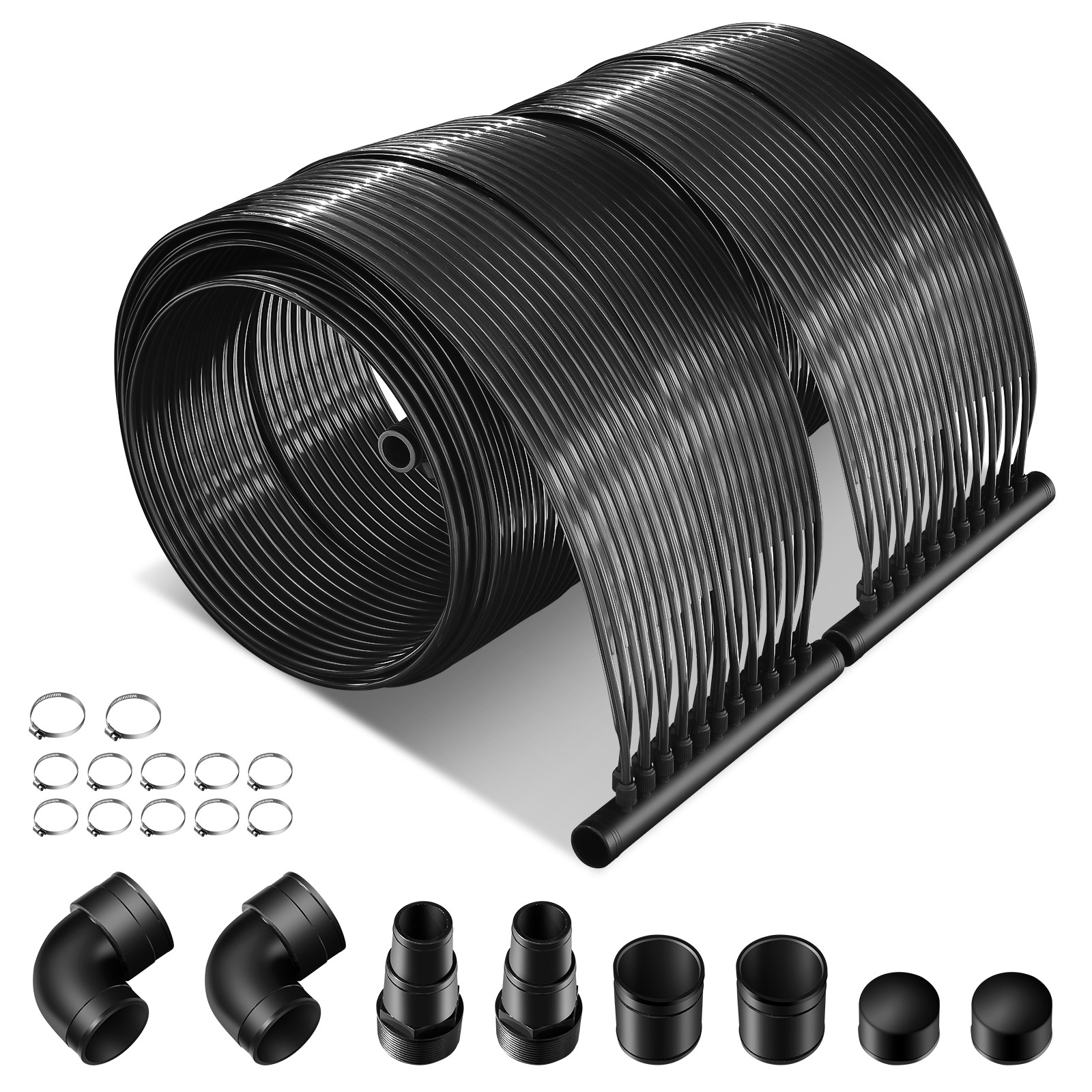 2.5'x16.5' PE Solar Pool Heater Panel Weatherproof Swimming Pool Heating System