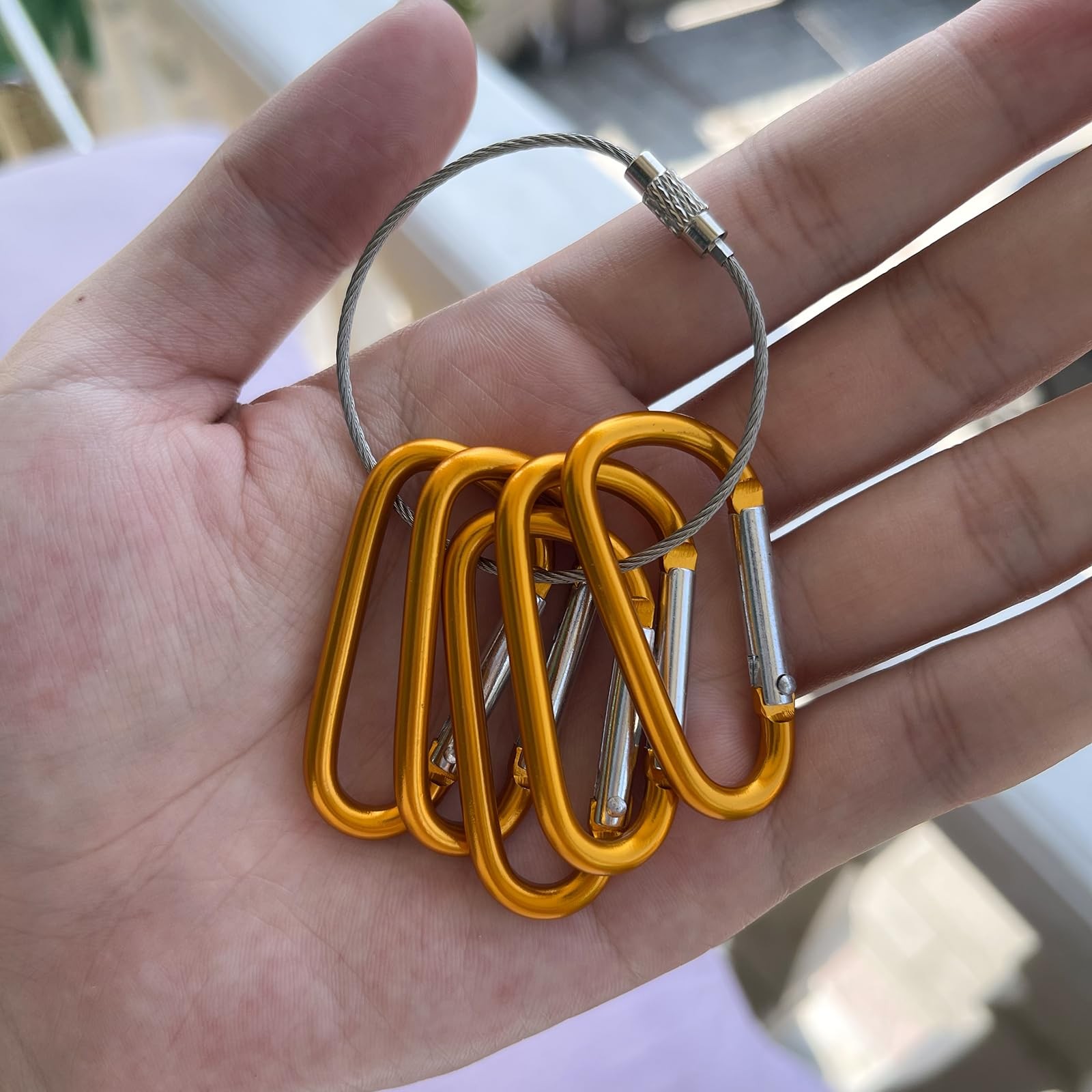 30PCS 2" Mini Carabiner Clips, Small D Shape Carabiner Keychains with 30PCS K...