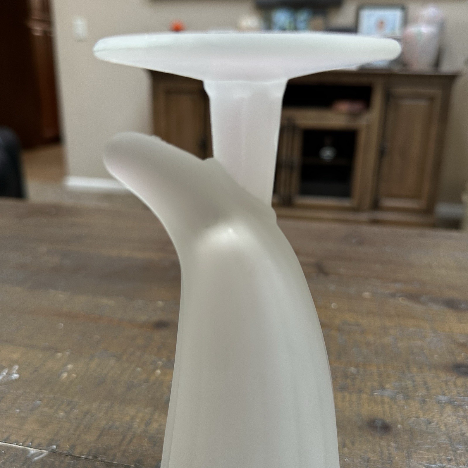 Set of 2 Frosted Glass Viking Horn Mugs Footed Goblet Style Horn Cups 8” Tall