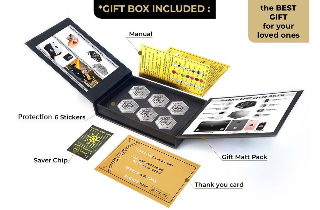 Advanced EMF & 5G Protection Silver Stickers Universal for Phones & Devices