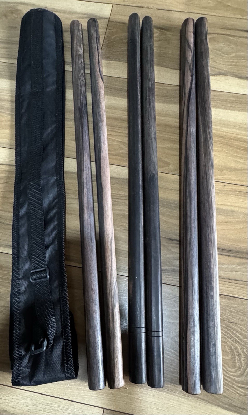 6 Sticks Authentic Filipino Escrima Kali Arnis Kamagong Hardwood Demo Set 28