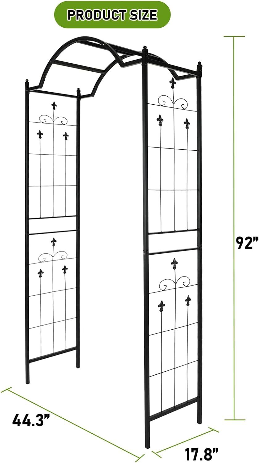 7.6FT Metal Garden Arch for Outdoor Indoor Wedding Arbor Plant Climbing Trellis
