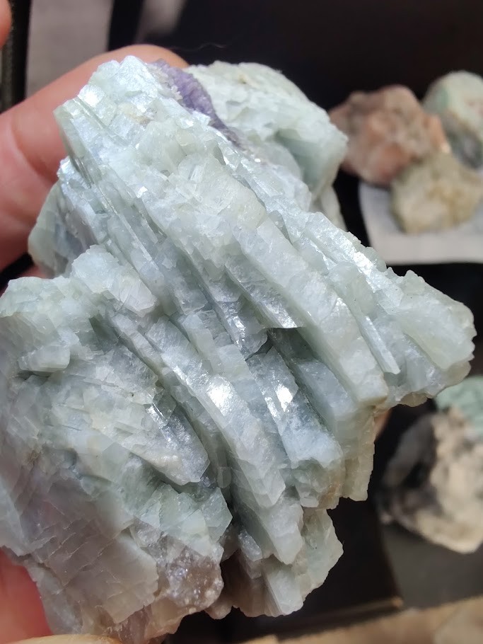 Nice Platy Layers of Blue Cleavelandite var. Albite w/ Lepidolite-Very Aesthetic
