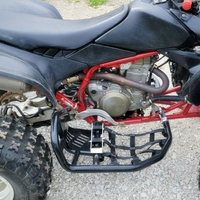 For Honda TRX 450R Sportrax 450 Nerf Bars Pro Peg Heel Guard Aluminum Black Pair