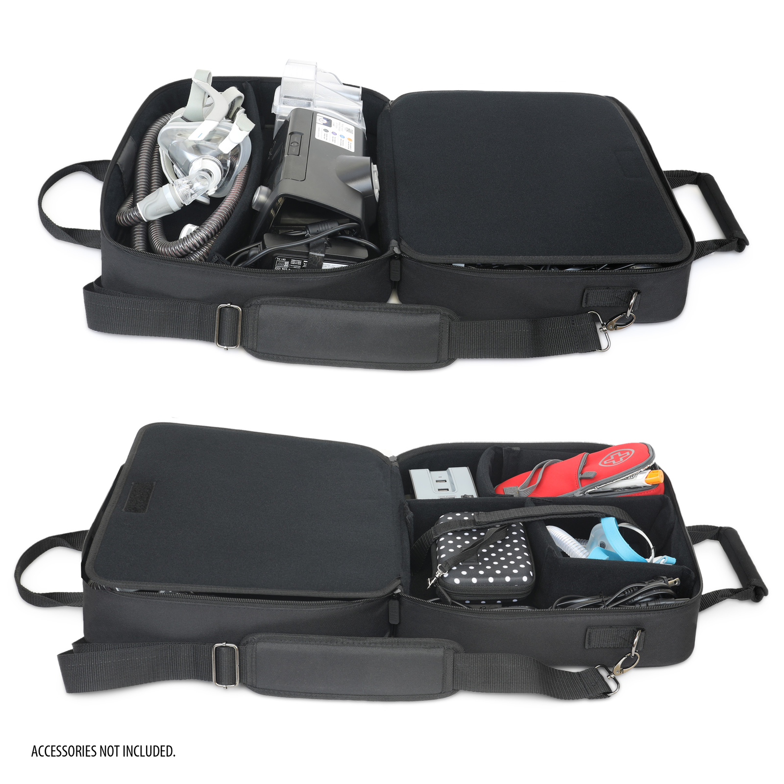 USA GEAR Travel Bag/Carrying Case for your CPAP w/ Customizable Interior Storage