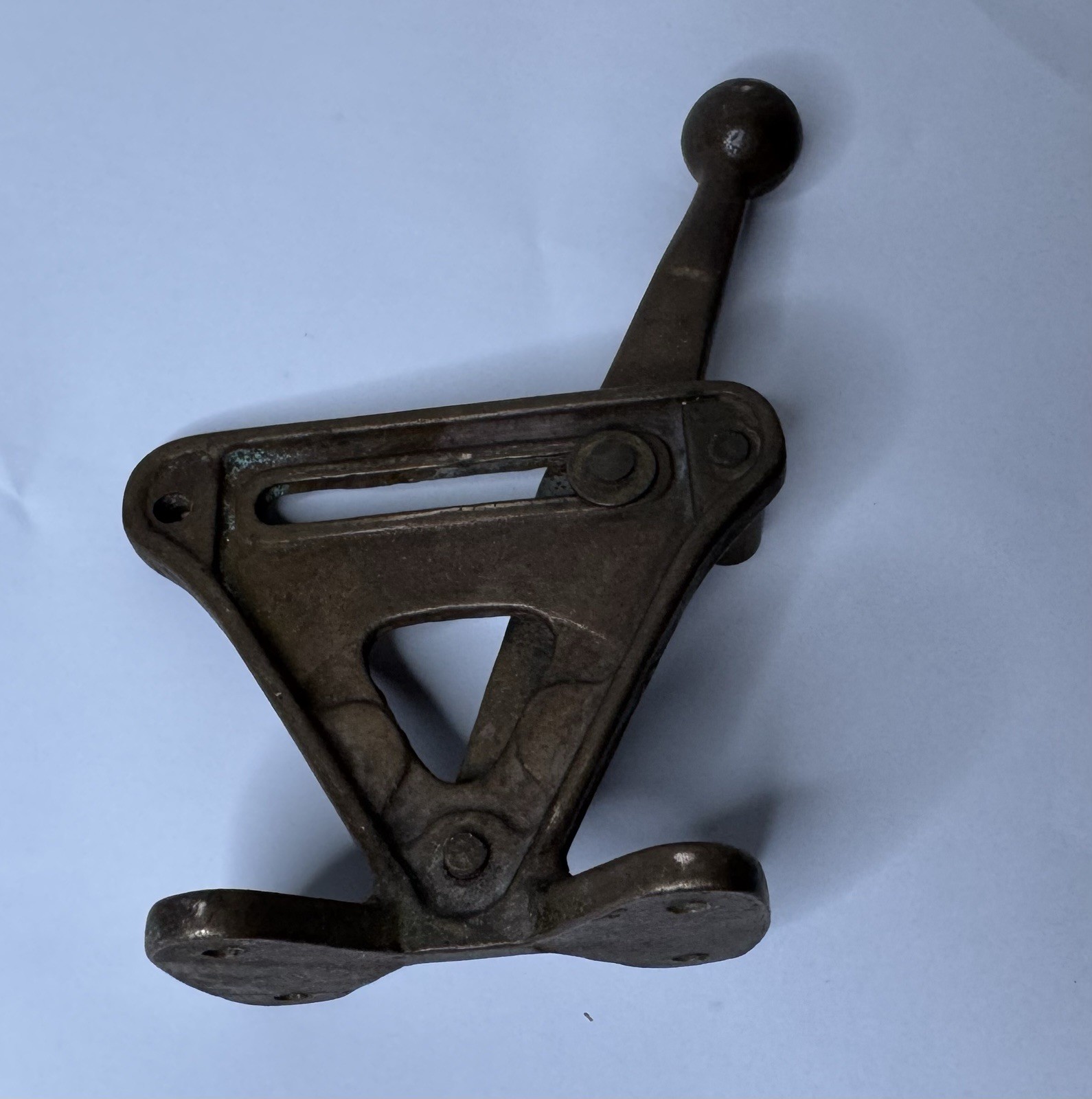 Antique VTG Rare Boat Hand Throttle Solid Brass Bronze Marked WC Controller Fuel