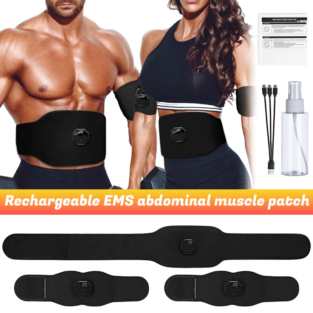 EMS Abdominal ABS Muscle Stimulater Training Toner Fitness Workout Belt 10 Modes